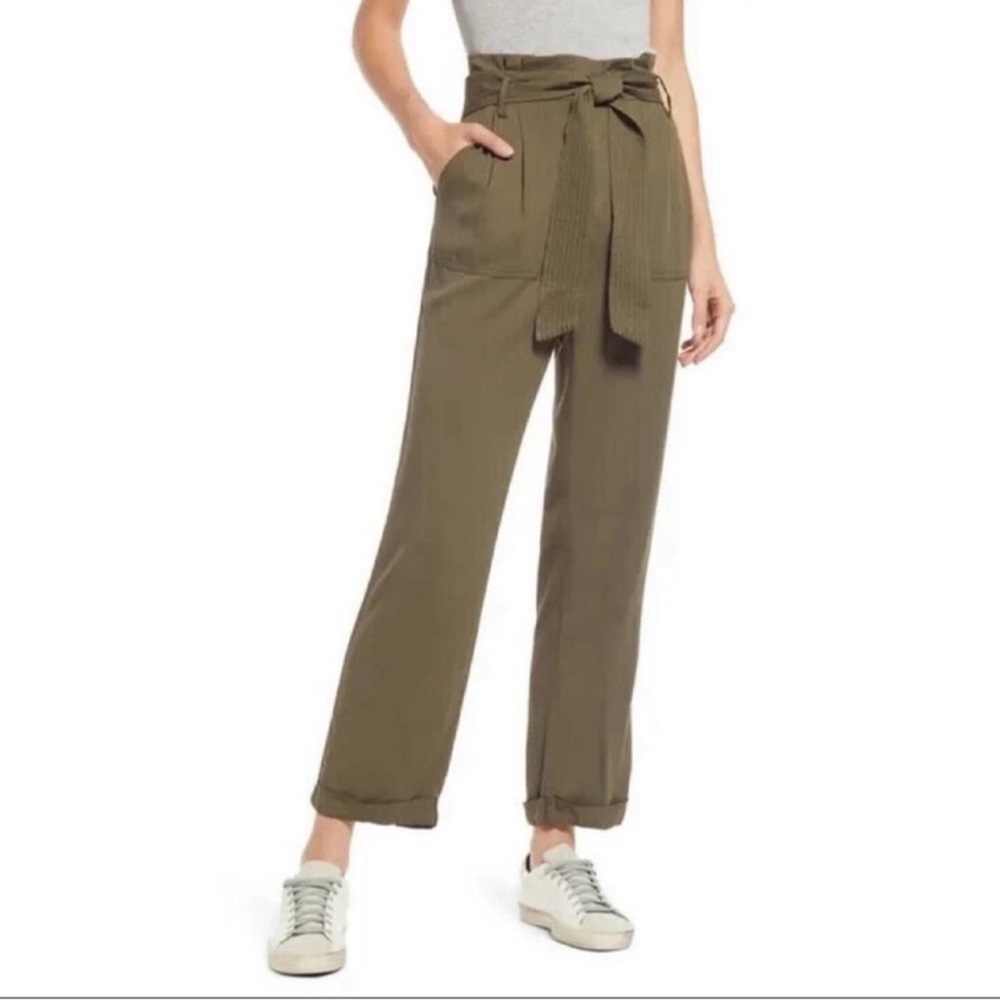 Treasure & Bond Nordstrom High Rise Ankle Pants Size 8 Olive Green NEW Chino